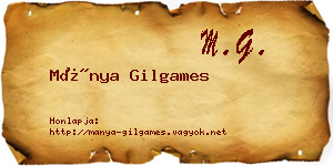 Mánya Gilgames névjegykártya
